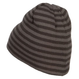 Mega Cap Reversible Striped Beanie - Charcoal Orange OSFM