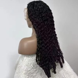 yuccy 300% Density Burmese Curly Human Hair Wig 13x4 HD Lace Frontal Raw Human Hair Water Wave Lace Front Wigs for Black Women 100% Human Hair Wigs with Spiral End (Natural Color, 24inch)