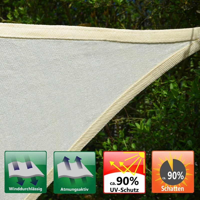 AMANKA 90% UV protection: rectangular sun sail, 1.5 x 2