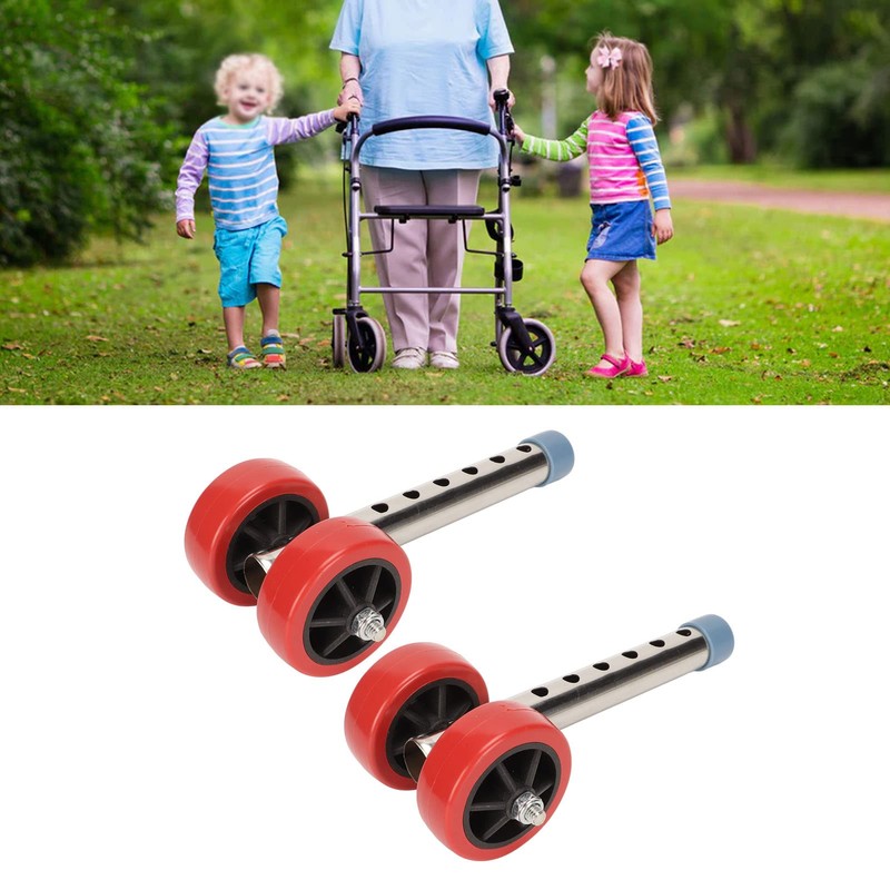 Fockety Adjustable Height Walker Wheels with Ski Glides for Most