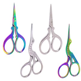 HDGSAFD 4 Pieces Embroidery Scissors, Metal Scissors, Multifunctional Hand Scissors, Creative Dressmaking Scissors, Sewing Accessories