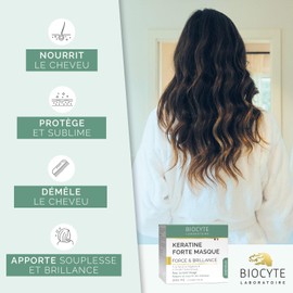 BIOCYTE Haarmaske Keratin pflanzlich – repariert, pflegt & schützt das Haar – Hyaluronsäure, Sheabutter, Kokosöl – 200 ml