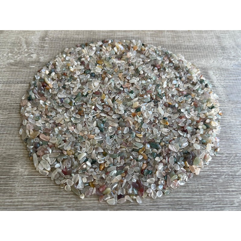 Wholesale Natural Semi Tumbled Mixed Agate Gemstone Chips, Crushed Mini