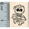 Pirate Rubber Stamp, Skull and Cross Bones