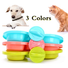 Dual Cage Hanging Bowl, Pet Puppy Cat Food Water Double Bowls, Automatical Water Bottle Bowl for Bird Rabbit Small Animal and Pets (Pink)