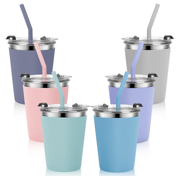 Vermida Kids Cups with Straws and Lids Leak Proof, 12oz