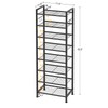 8 Tiers Narrow Shoe Rack 16-24 Pairs, Sturdy Metal Tall
