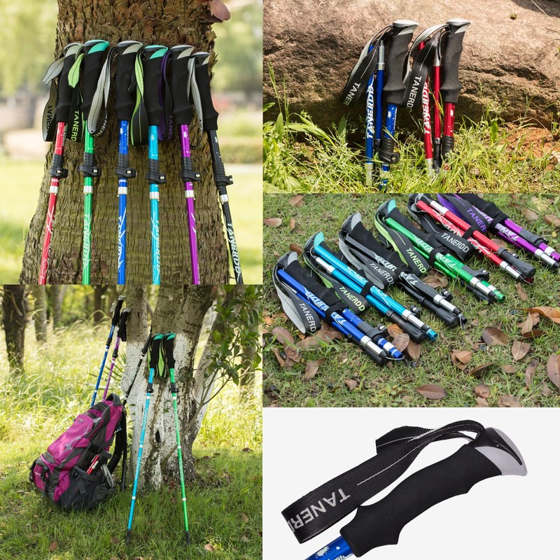 ThreeH 2 Pack Hiking Poles Foldable Trekking Poles Exercise Travel