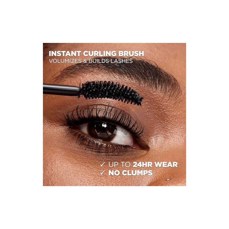 L'Oreal Paris Makeup Voluminous Original Curved Brush Mascara, Black, 0.28