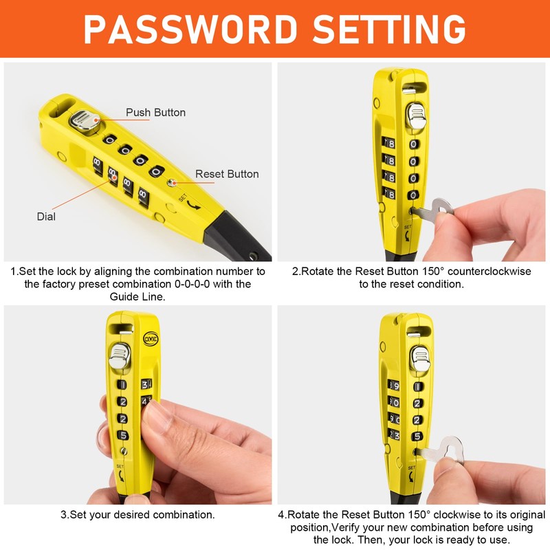 CXWXC Zip Tie Lock - 4-Digit Combo Cable Locks for