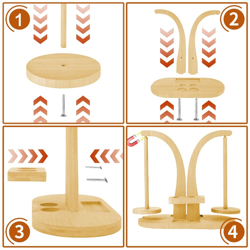 Yarn Holder Portable Magnetic Wool Holder Crocheting & Knitting Wooden