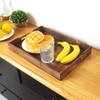 Rustic Wood Serving Trays with Handle - Set of 3