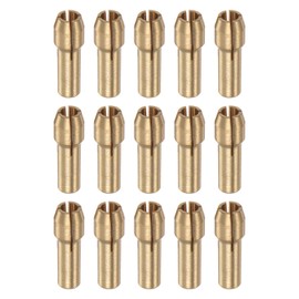 HARFINGTON 15pcs Brass Collet 3mm Brass Drill Chucks Mini Electric Grinder Quick Change Drill Chuck Bit Sets for Rotary Tools, 4.3mm Shank Diameter