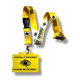 Visually Impaired Lanyard with Matching Visually Impaired Printed Card, Double Card Holder