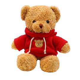 Oso de peluche de 11.8 pulgadas, peluche suave, lindo oso de peluche para niños y niñas (rojo)
