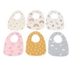 6pcs Infant Bibs U Shaped Snap Button Closure Cotton Waterproof