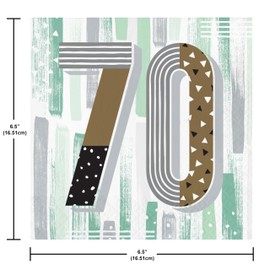 Trendware Minted Milestone Mint Green 70th Birthday Napkins, 48 ct