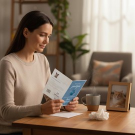 Dog Speak Pet Sympathy Card – “There Are No Goodbyes. Just A Special Place Where Love Always Stays” – Loss of Pet Remembrance Card with Envelope – 4.75" x 6.75"