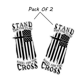 eDesign Stand for The Flag Kneel for The Cross Sticker Decal Vinyl - 5 Inches - Premium Vinyl Sticker for Cars Trucks Laptops and More - Weatherproof and Durable 2-Pack (Black)