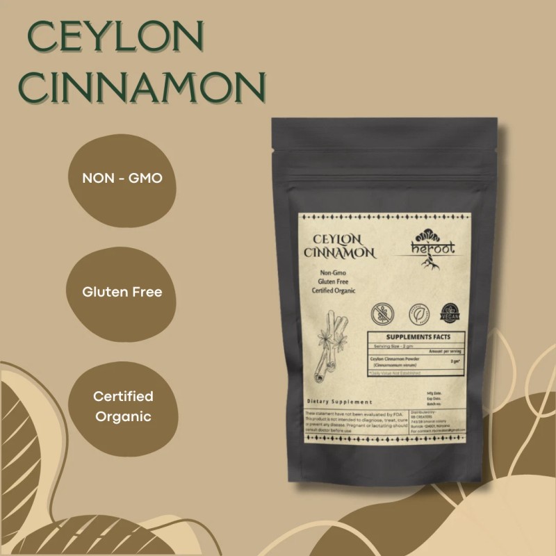 Heroot Ceylon Cinnamon - Pure, Non-GMO Spice for Delicious Recipes,