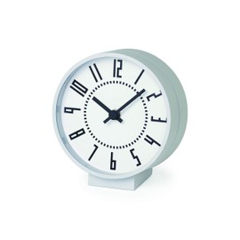 Lemnos (レムノス) Table Clock Aluminum White Ekiklock S Size eki clock s TIL19-08WH Size: W13.0×H14.0×D7.6 cm