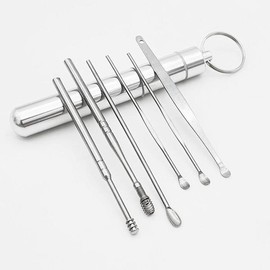SFr 휴대용 스텐 귀이개 세트 실버 SFr Portable Stainless Steel Ear Pick Set Silver