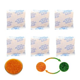 Caiyloxn Silica Gel Orange 20 g x 15 Pieces Silica Balls Regenerable with Indicator Silica Gel Desiccant Bag Ideal for Cabinets Electronics
