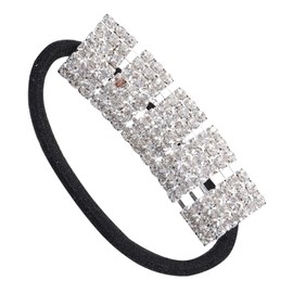 WOONEKY Chic Rhinestone Hair Ties for Girls Elastic Ponytail Holders of Creaseless Hair Bands for Daily Use and Special Occasions