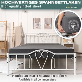 Lotusein Fitted Sheet 160 x 200 cm White - 100% Cotton Jersey Fitted Sheet Mattress Height up to 30 cm, Oeko Tex Standard 100 White 160 x 200 cm