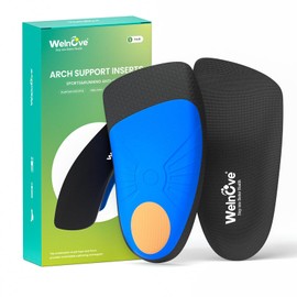 Heel Cups Plantar Fasciitis Inserts - Welnove Arch Support Heel Cushions for Heel Pain,Heel Spur,Achilles Tendon,Shock Absorption Orthotic Inserts for Shoes,Women's 6-9,Men's 5-8,Small