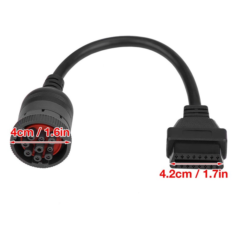 Yosoo 9 Pin to OBD2 Adapter, Truck Diagnose Interface, 16