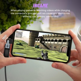 EndlesShine USB C to C Adapter Tips Right 90 Degree Bend 2 Pack PD 240W USB2.0 480Mbps Data Transfer Tips for Phone OTG Charging Adapters with LED Indicator for Type-C Devices (Black)