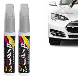 2 PCS Bolígrafo Reparador de Pintura para Coche,Bolígrafo de Pintura Retoque Automotriz, Lápiz para Pintura de Automóviles para Rayones Menores, de Secado Rápido, Fácil de usar, Seguro y No Tóxico (Plateado)