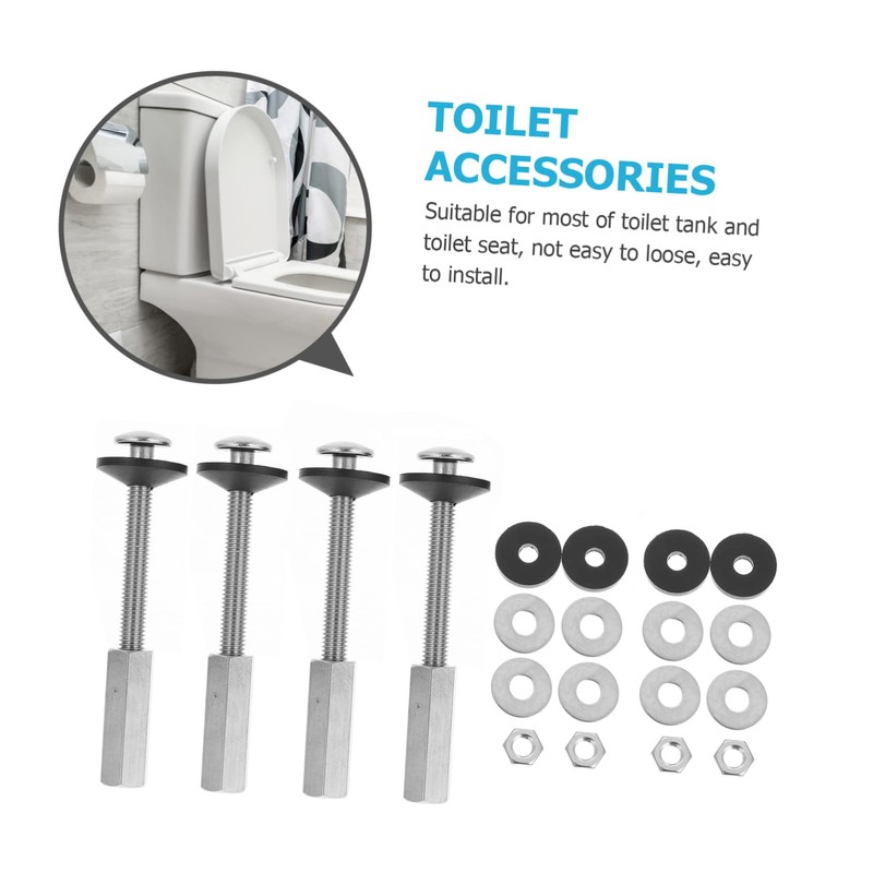 Gadpiparty 4pcs Toilet Tank Screw Durable Fixing Bolts with Washers