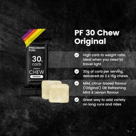 Precision Fuel PF 30 Chew Energy Chews - High Carbohydrate Fuel for Endurance, Lightweight & Portable, 30g Carbs - Ideal for Long Runs, Rides & Workouts - Original Flavour (30 Chews)