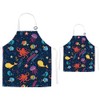 TRYTUTRY Parent-child Aprons with Pocket, Cute Matching Aprons for Children