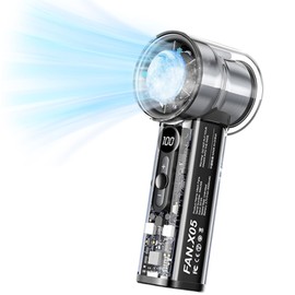 Portable Handheld Turbo Fan with Ice Cooling Plate, Personal Hand Held Mini Travel Fan 14000RPM Adjustable Speed 1-100, Portable Pocket AC Fans Rechargeable Digital Display, Gifts for Women Men Beach