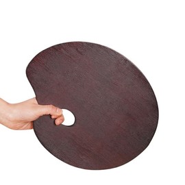 Kiilomp Oval Walnut Wood Paint Palette 12 x 9 Inches | Oil-Sealed Wooden Painting Palettes | Vintage Artist Oil Acrylic Mixing Tray | Portable Lightweight Art Pallet with Thumb Hole 24 x 30 cm