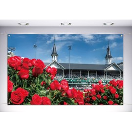 Vohado Kentucky Derby 150th Photo Booth Backdrop 2024 Churchill Downs Horse Racing Themed Party Decoration Roses Photography Background Wall Decor-5.9×3.6ft