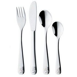 PW Paul Wirths Panda Children's Cutlery Set for Children from 3 Years, Rustproof Stainless Steel, Polished and Dishwasher Safe, in Gift Box, Cutlery Set 4 Pieces