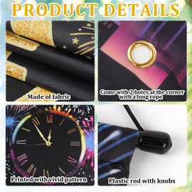 Happy New Year Door Banner Porch Signs Welcome Banner for Home Holiday Winter 2025 New Year Eve Party Supplies Backdrop Hanging Decor Yard Sign for Front Door Wall Cover Party Supplies Outdoor Indoor