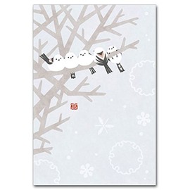 Gentle Postcard "Shimaenaga" Winter Illustration Postcard Illustration in the Cold Weather