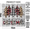 Joliaco Merry Christmas Shower Curtain Buffalo Plaid and Leopard Bathroom