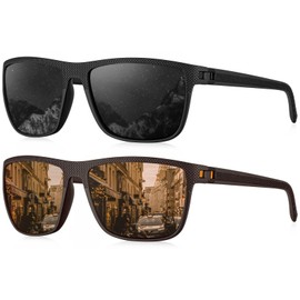 HENGOSEN Sunglasses Mens Polarised, Classic Vintage Sun Glasses, Lightweight Frame UV400 Protection for Driving Fishing Cycling