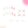 24 Pcs Off White Press on Nails Short Square,MINGCHUN Spring