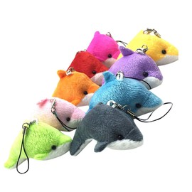Toyvian 5 Pieces Plush Small Dolphin Decor Pendant for Key Bag Phone (Random Colour)