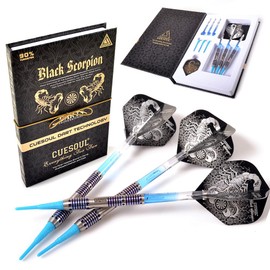 CUESOUL Black Scorpion 18g Tungsten Soft Tip Dart Set,Barrel with Titanium Coated Finished(CSBS-F3307)