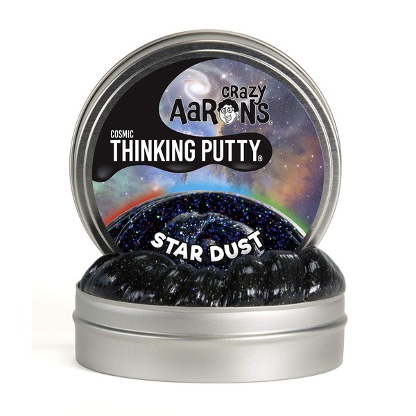 Crazy Aaron's Thinking Putty 4" Tin - Cosmic Star Dust - Multi-Color Sparkle Glow Putty, Soft Texture - Never Dries Out