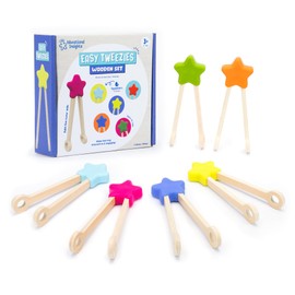 Educational Insights Easy Tweezies Small Group Set – Fine Motor Tools for Kids, Preschool Classroom Must Haves & Therapy Toys, Wooden Tweezer Activity Kit for Toddlers Ages 3+