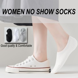 EPEIUS No Show Socks Women Non Slip Low Cut Socks Cotton Short Socks for Women Invisible Liner Socks Size 5-8,Black White Grey 3 Pairs Size M